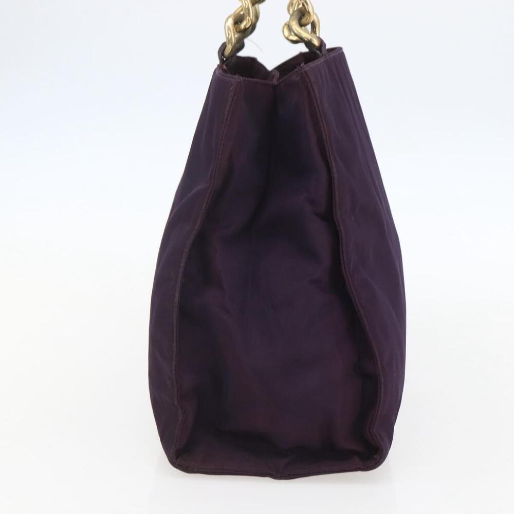 PRADA Hand Bag Nylon Metal Purple Gold Auth 155415 - Picture 4 of 16